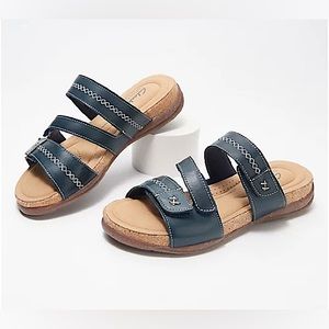 Clarks Collection Leather Slide Sandals - Roseville Bay